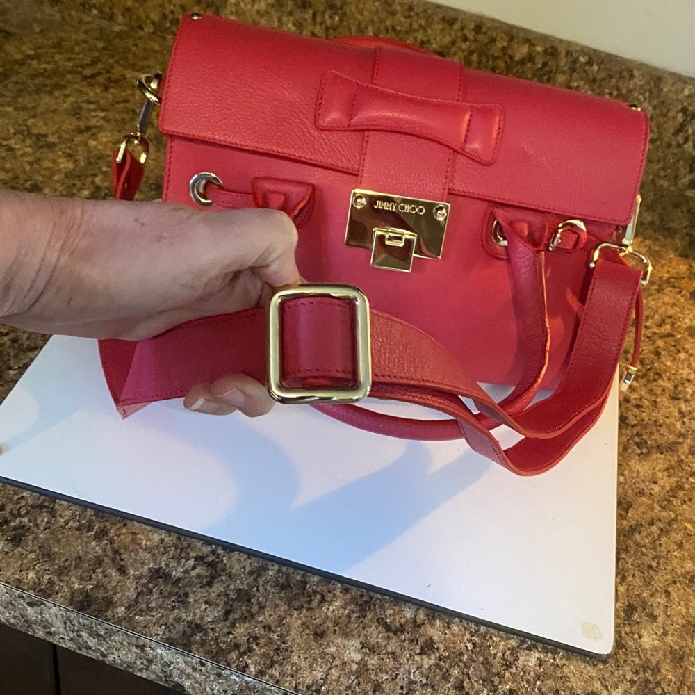 Jimmy Choo Rosalie Satchel Berry Pink - Picture 5 of 12
